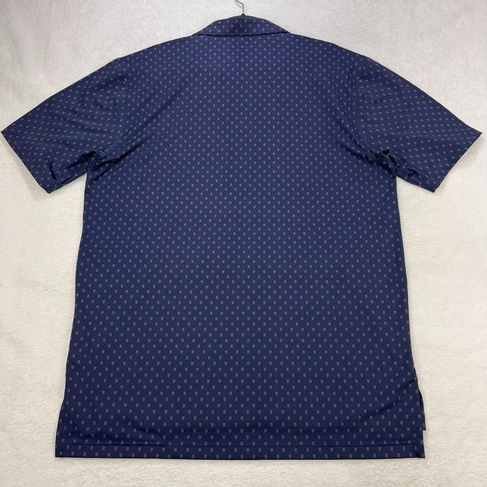 Turtleson Shirt Men L Dark Blue All Over‎ Barrel Graphic Print Short Sleeve